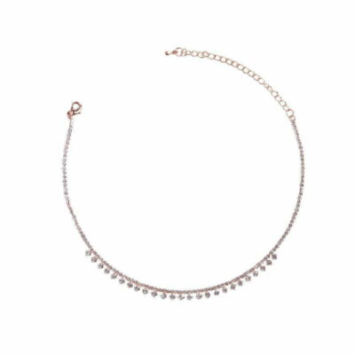 FashionFantasia Wholesale Jewelry Necklaces Chokers Collars NB330053 NE00056 RoseGold Clear