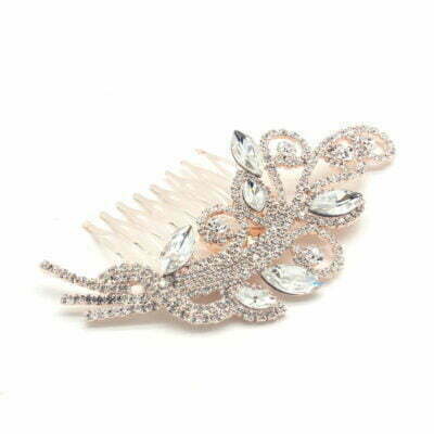 FashionFantasia Wholesale Head Pieces Head Hair Hair Combs HM300111 HP00614 RoseGold Clear