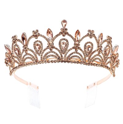 TR9002Tiara Crown HP00042 TR9002 Rosegold Peach op