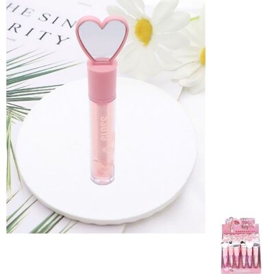 24pk Heart Mirror Top Lip Gloss