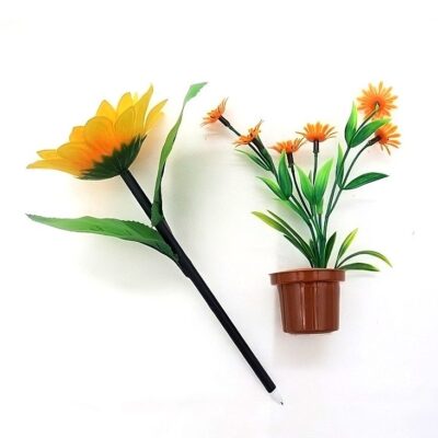 12pk Sunflower in Flowerpot Flower ball Pen