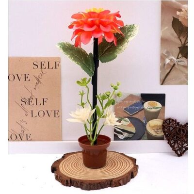 12pk Flower in Flowerpot Floral ball Pen