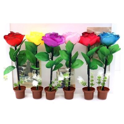 12pk Pastel Rose in Flowerpot Flower ball Pen