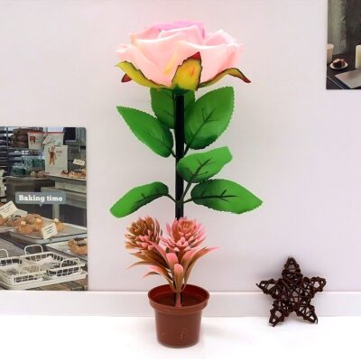 12pk Big Rose in Flowerpot Flower ball Pen