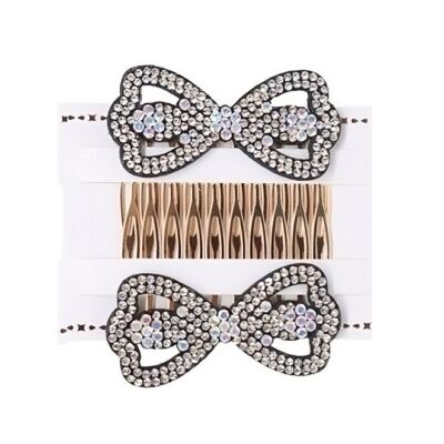 12pk Bow Rhinestone Hair Comb Set