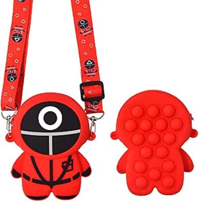 12pk Squid Game Pop Push Bubble Crossbody Toy Bag