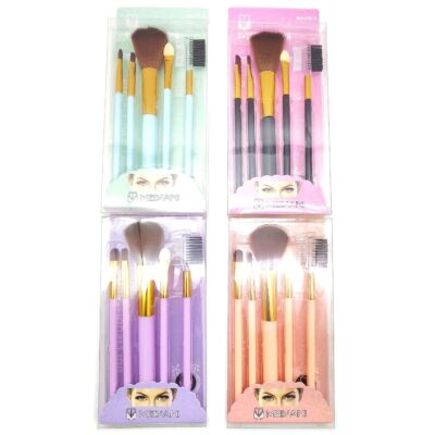 12pk Multi Color 5 pieces Makeup Brush Set