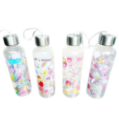 4pk Multi Illust Design 500ml Water Bottle