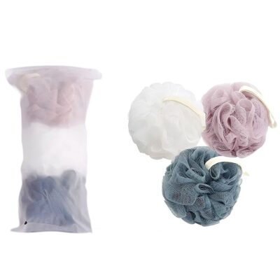 Bath Shower Loofah Sponge Pouf Body Wash Scrubber