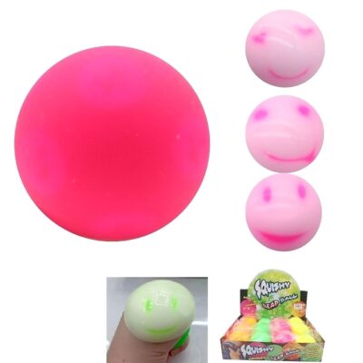 12pk Happy Face Squishy Sensory Fidget Ball